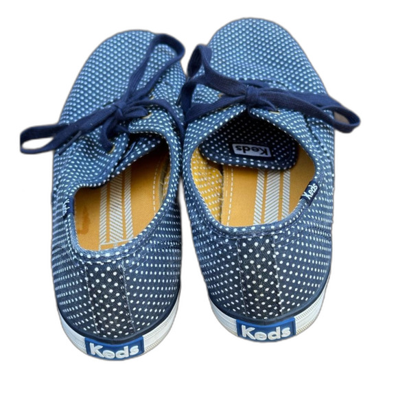 Keds Navy Blue Polka Dot Canvas Tennis Shoes Sneakers - Women’s 9.5 - Picture 5 of 7